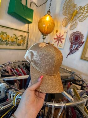 Gold Glitter Baseball Cap - Women's Sparkle Hat